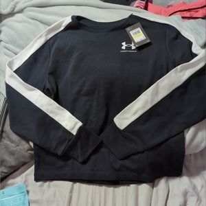 Under Armour women's black and white Rival Terry CB Crew size M NWT